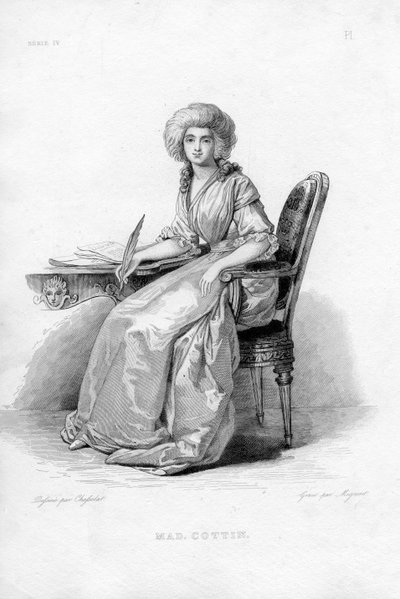 Retrato gravado de Sophie Cottin (1770-1807) de Adrien Jacques Antoine Migneret
